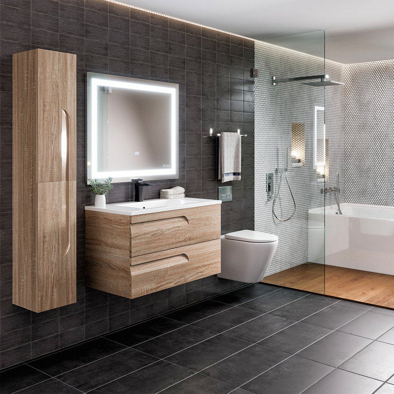 Alberthe 36'' Single Bathroom Vanity with Porcelain Top