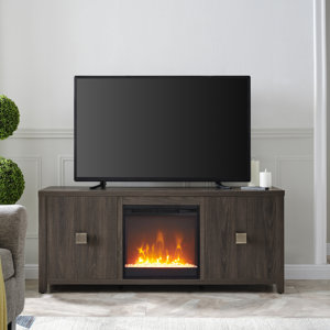 Lerna TV Stand for TVs up to 65" with Electric Fireplace Included