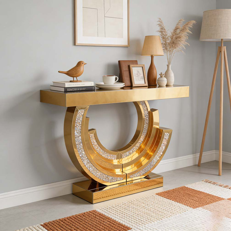 Console à miroir avec hall d'entrée, Brun