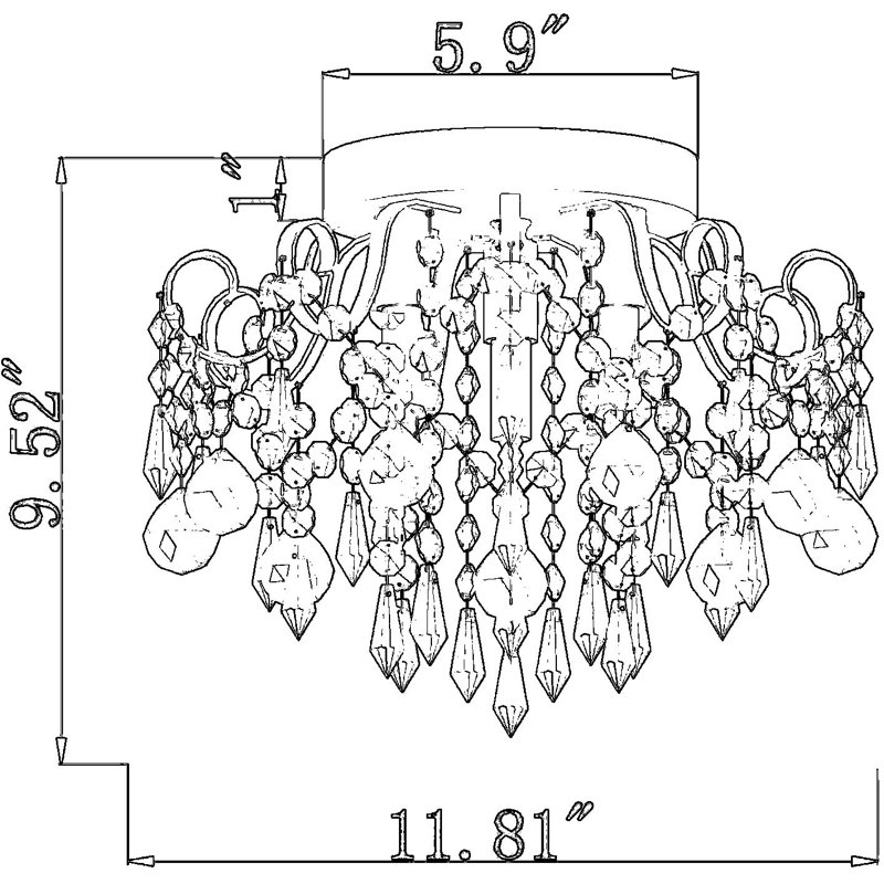 Plafonnier encastré Modern Crystal