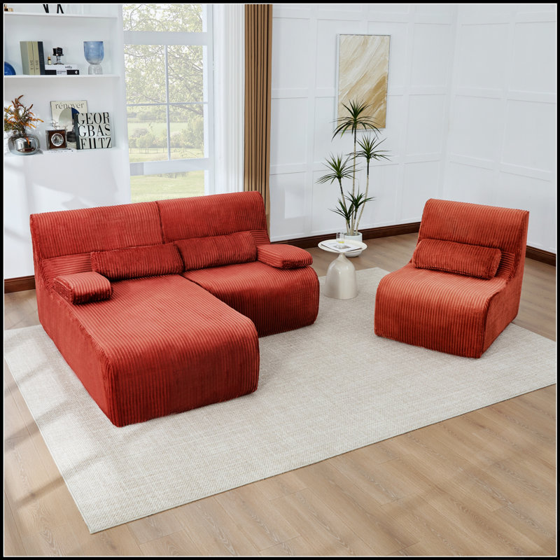 Canapé d'angle moderne de 250 cm (98 pouces) en forme de L, avec un design modulaire personnalisable pour un confort optimal et une optimisation de l'espace.