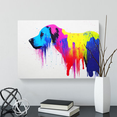 Dog Paint Splash Vol.3 Abstract - Wrapped Canvas