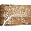 Artistique, branches et feuilles sur fond de bois brun - impression sur toile tendue-56335109