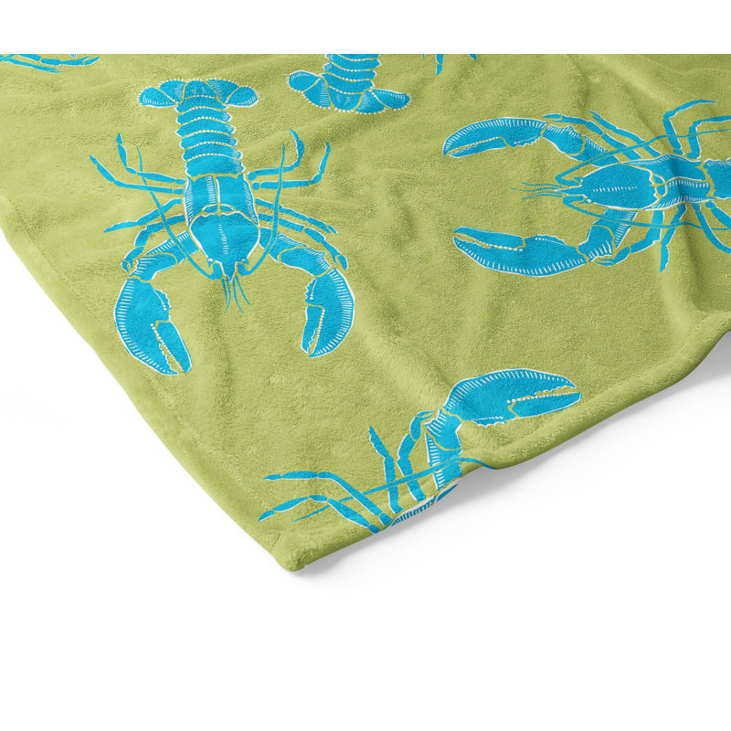 Couverture en velours de velours couleur homard Lobster, L 80 po x l 60 po, Limette