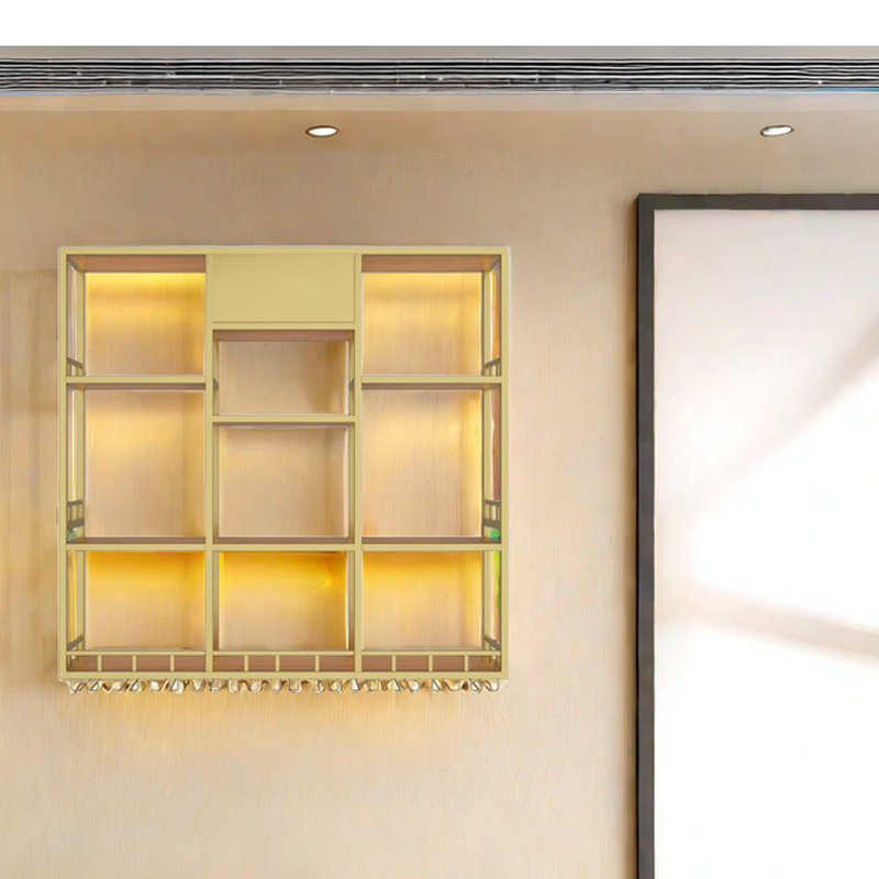 Multi-tier Iron Wall Mounted Wine Rack, Gold