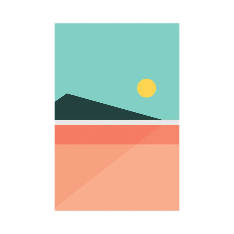 Geometric Landscape XV - Print on Canvas, Wrapped Canvas, 20.32 cm H x 30.48 cm W