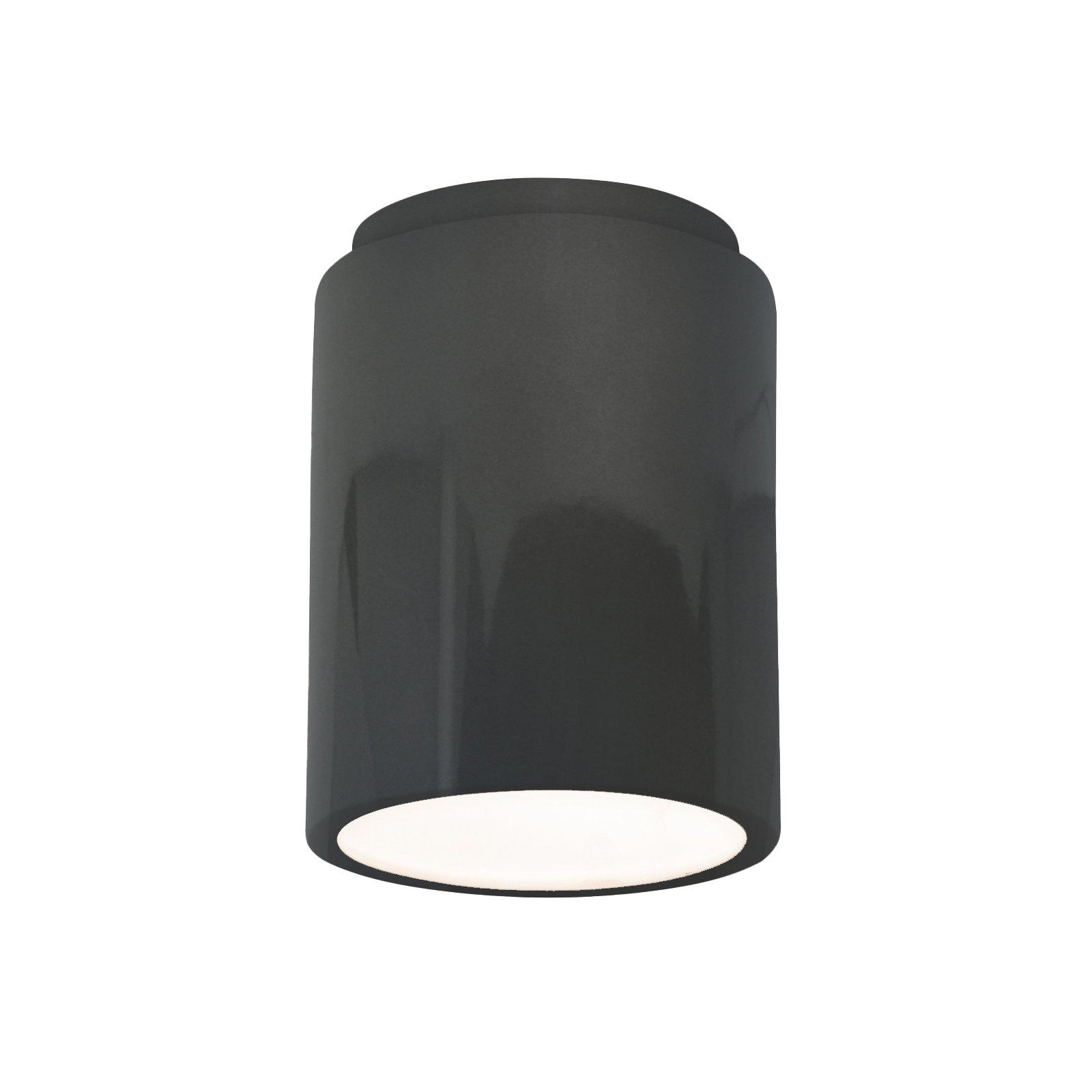 Sumatra Single Light Ceramic Flush Mount, Gloss Gray, Incandescent (Not Included)