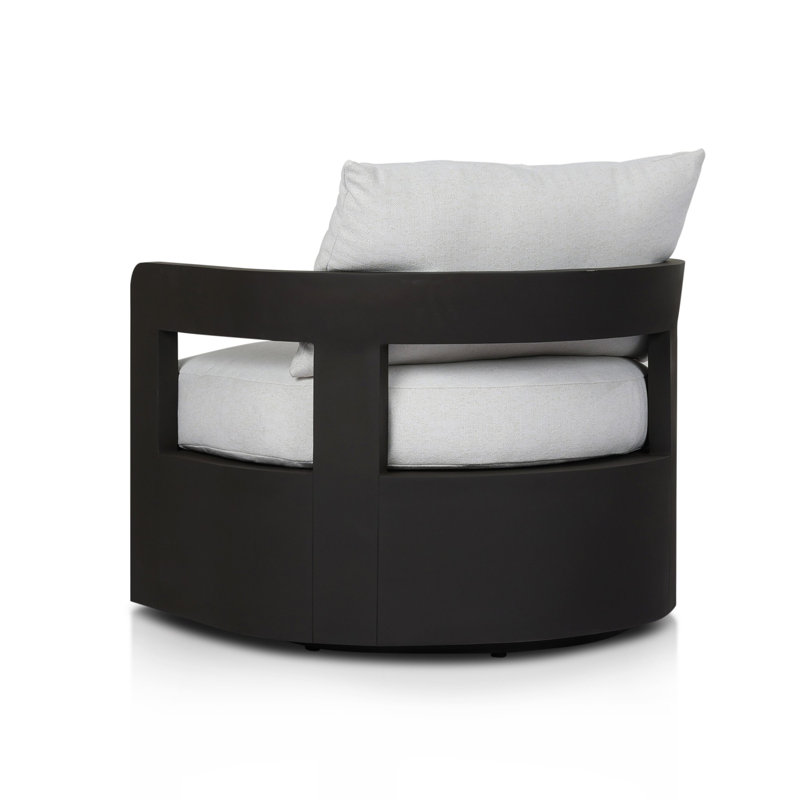 Jackson Outdoor Metal Swivel Chair-Bronze, Alessi Linen, Bronze