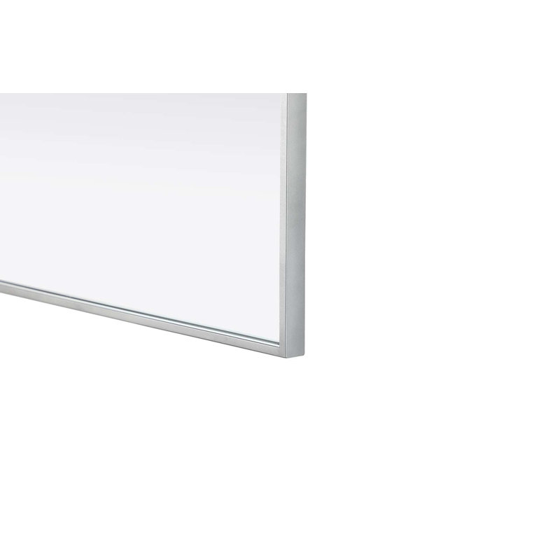 Notched Metal Mirror 27x42 inch in Silver, Silver, 42" x 27"