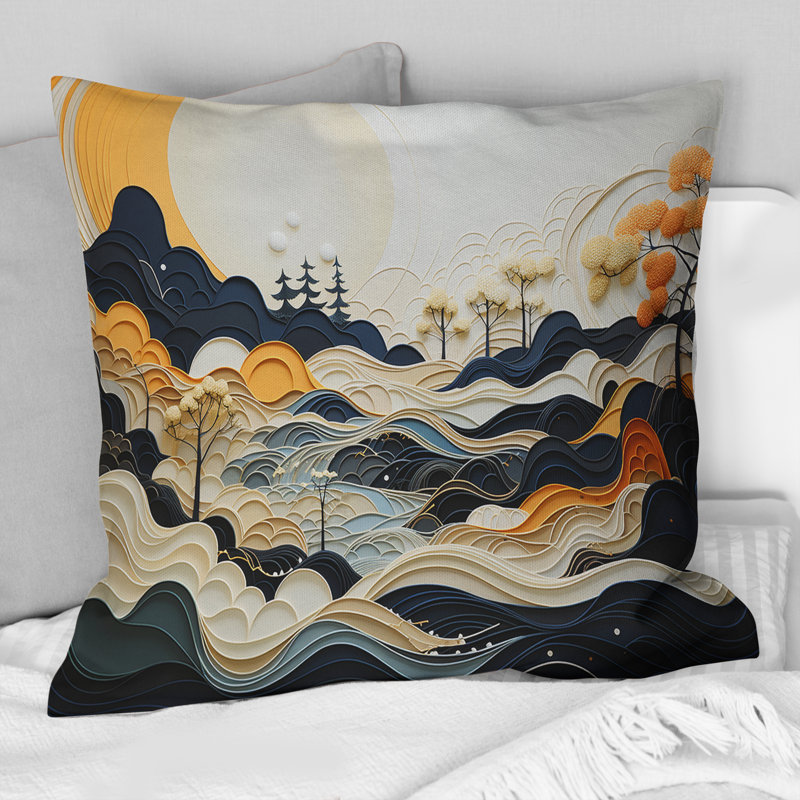 Coussin décoratif gris et orange