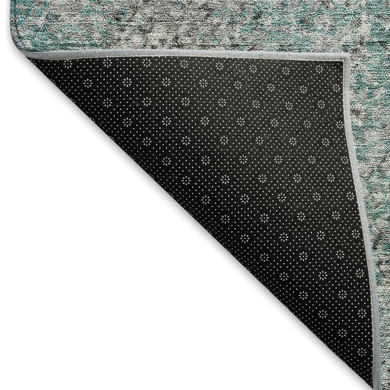 Premium Machine Washable Prisco Teal Rug, Rectangle 3' x 5'