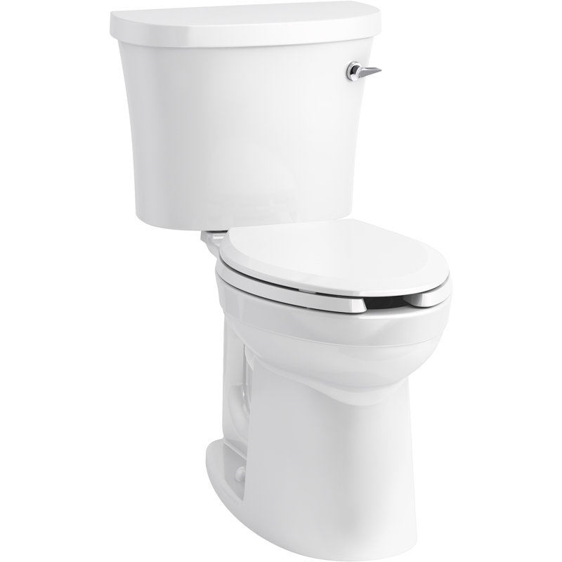 Kingston Comfort Height two-piece elongated 1.28 gpf toilet with Class Five, Right-Hand