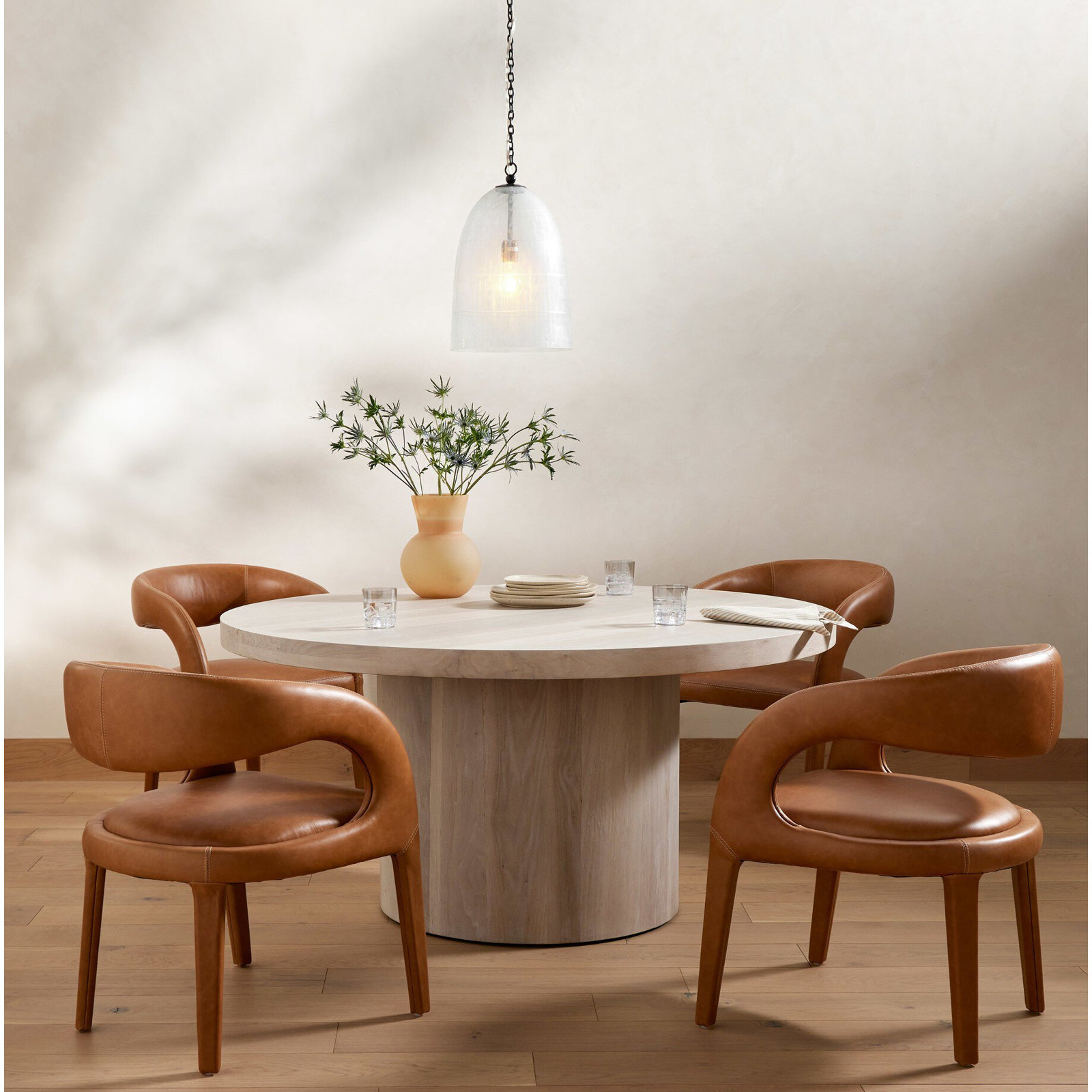 Hawkins Genuine Leather Armchair, Butterscotch