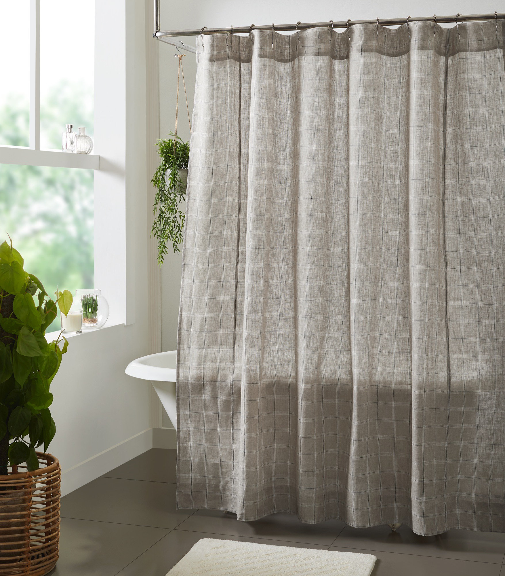 Gracie Oaks Eyal Linen Single Shower Curtain Wayfair Canada