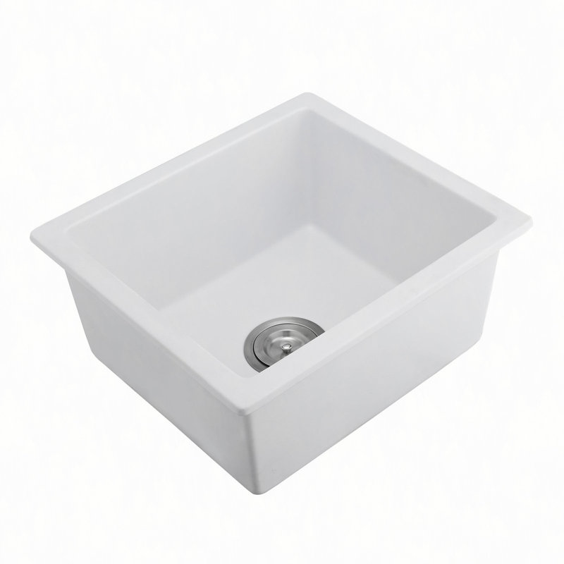 Évier de bar en quartz avec grille et crépine L 18 po x l 16 po Quartz