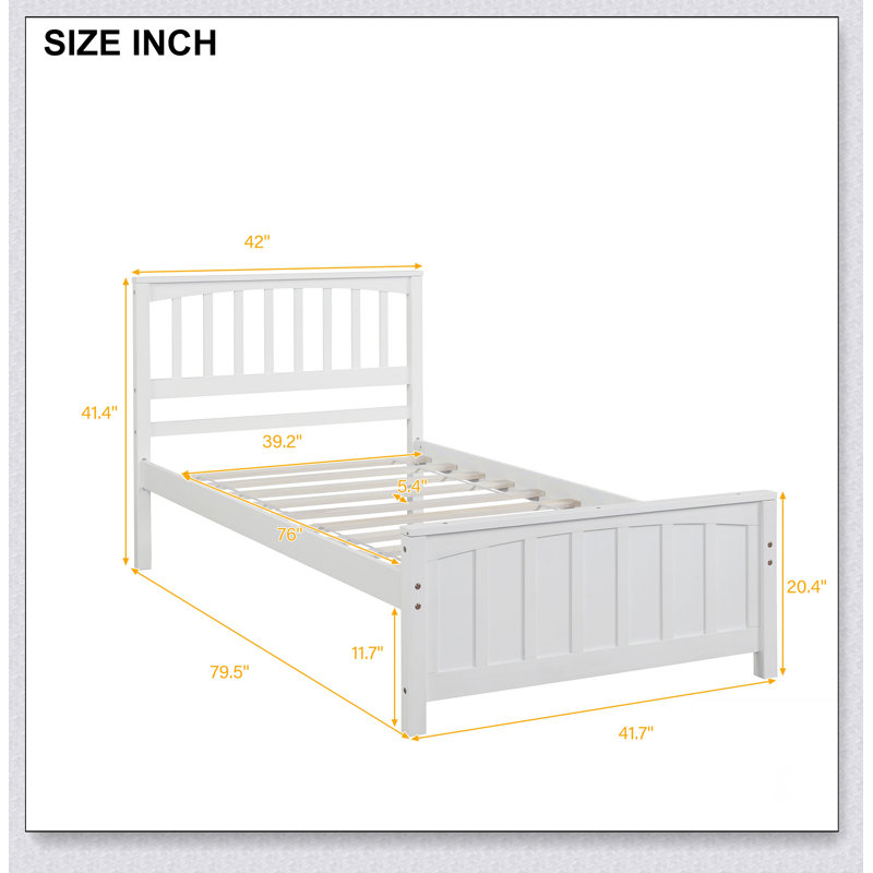 Lit plateforme Wood, Blanc