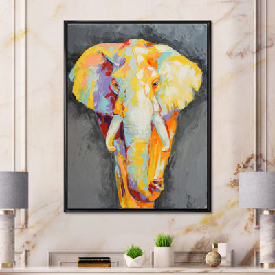Peinture, portrait d'éléphant II - œuvre d'art moderne sur toile