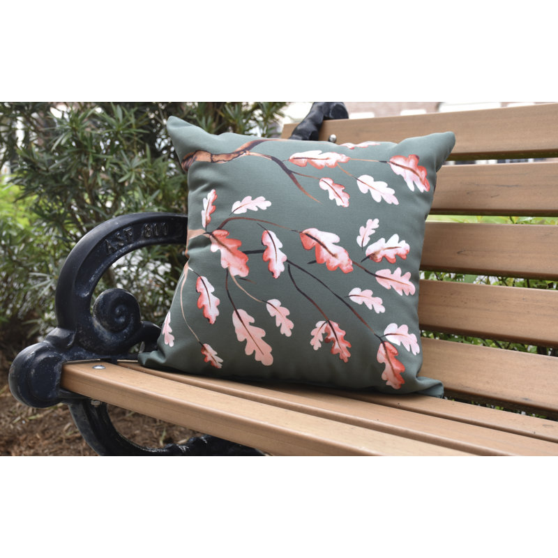 Housse de coussin d'extérieur carré en moisson et insert Harvest, 16 po x 16 po, Vert foncé