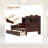 79.3" Twin Daybed With Storage Headboard And 2 Drawers - Solid Wood Bed Frame - Antique Grey-1811176445