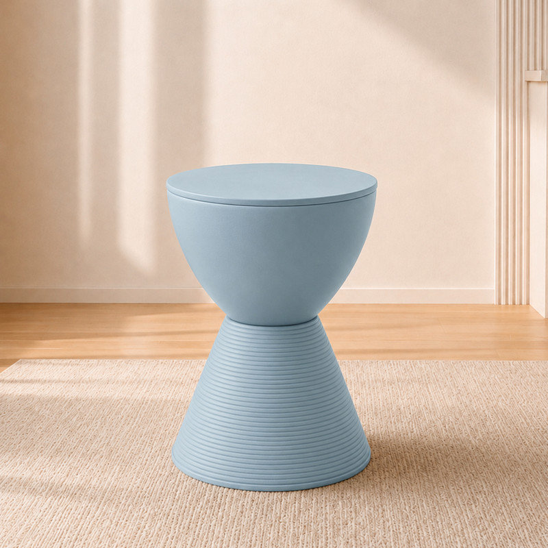 Table de bout tambour en sablier Durant Durant, Ensemble de 2, Bleu cendré