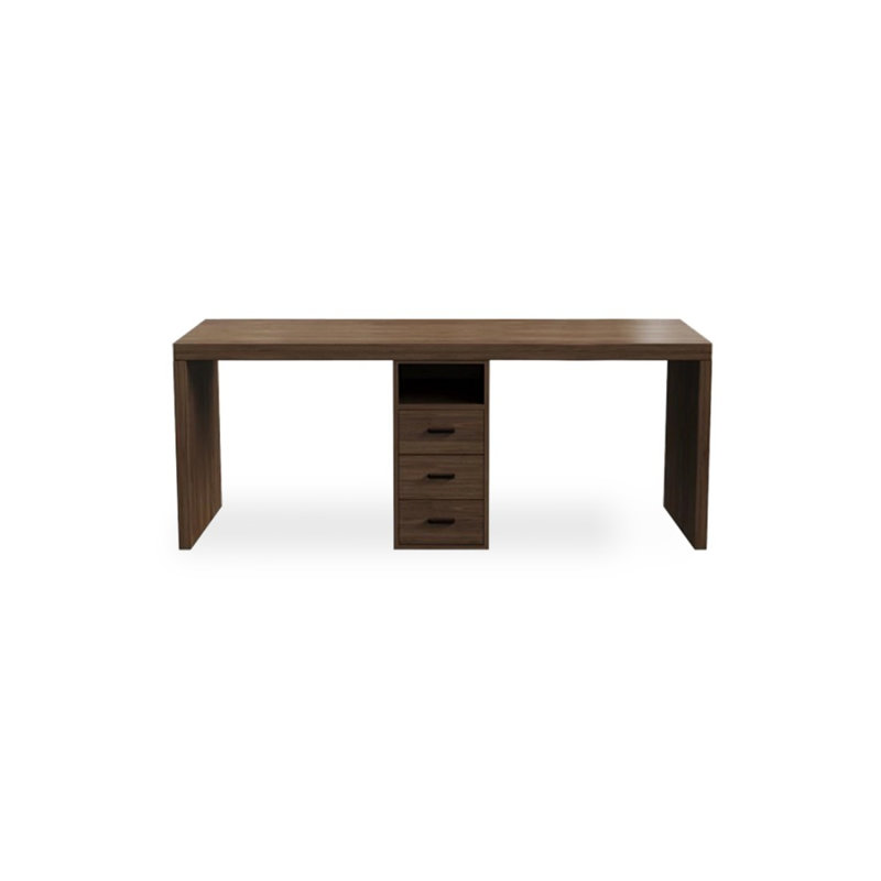 Bureau rectangulaire en bois massif noyer clair, H 29,53 po x l 55,12 po x P 23,62 po