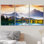 Nature, nature, une journée ensoleillée fantastique à  Mountain Lake : un collage créatif dans l'univers de la beauté, une décoration murale moderne