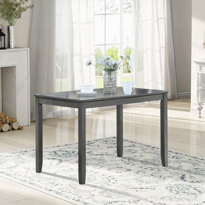 Wooden Dining Rectangular Table, Kitchen Table For Small Space, 4 Person Dining Table, GrayOnly The Table