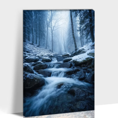 Impression d'art sur toile, paysage d'hiver enneigé, pin