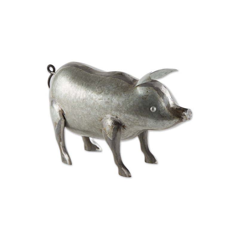 SCULPTURE DE PORC GALVANISÉ