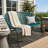 CONDESSA OUTDOOR PATIO WICKER LOVE SEAT, GREEN PE RATTAN & IRON FRAME, SET OF 1-129756865