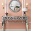 Yolanta 47.24" Glass Console Table With Crystal Frame for Behind Sofa Couch Entryway Mirrored Home Decor