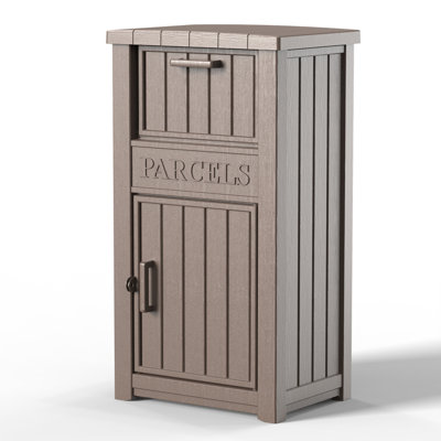 44.11"H Lockable Resin Outdoor Package Delivery Box(Black)