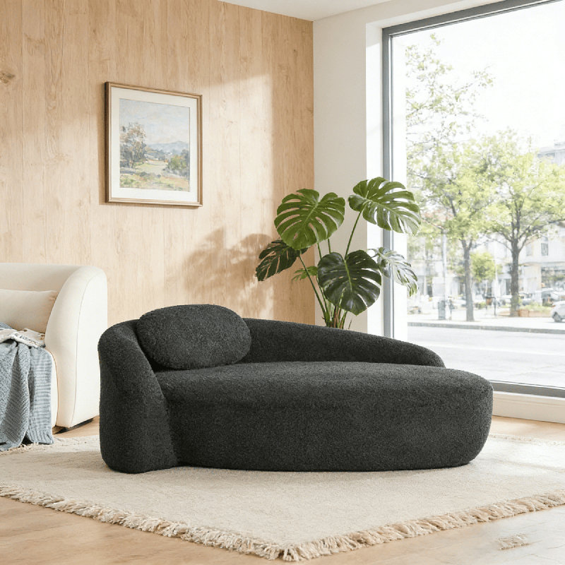 Chaise d'appoint ovale à compression, Noir