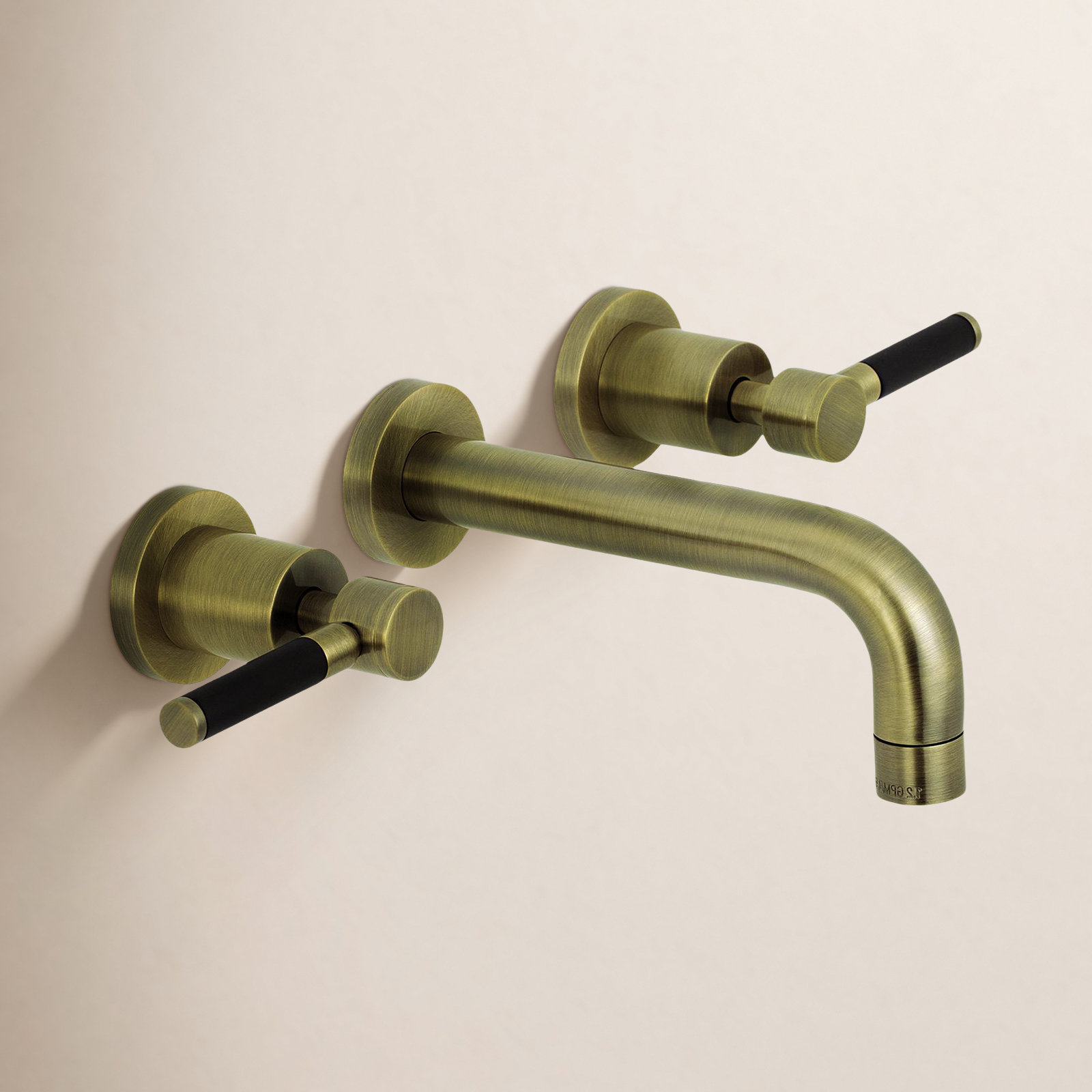 Kaiser Wall-Mounted Bathroom Faucet, Vintage Brass
