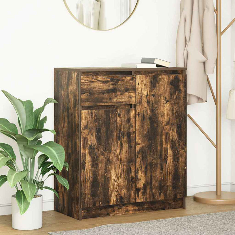 Sideboard With Drawer 71X35x84 Cm Engineered Wood, Smoked Oak