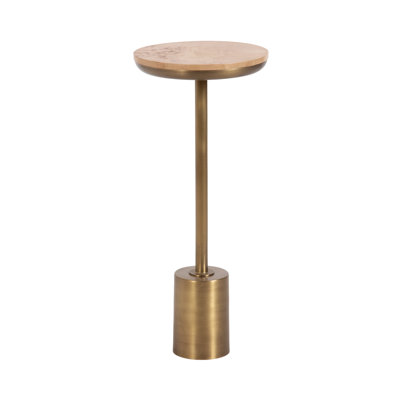 Xyler Burlwood and Metal Round Drink Table
