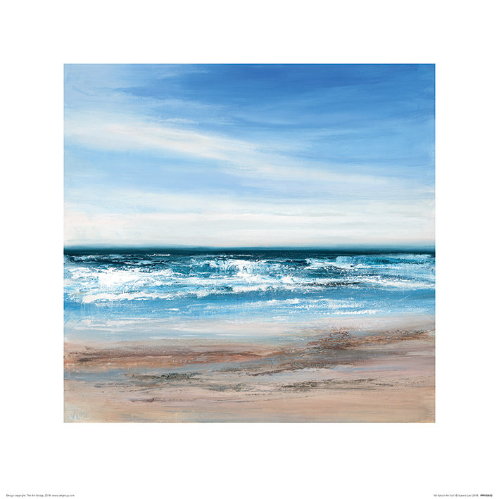 All About The Sea - No Frame Print, 40cm H x 40cm W, Paper, White