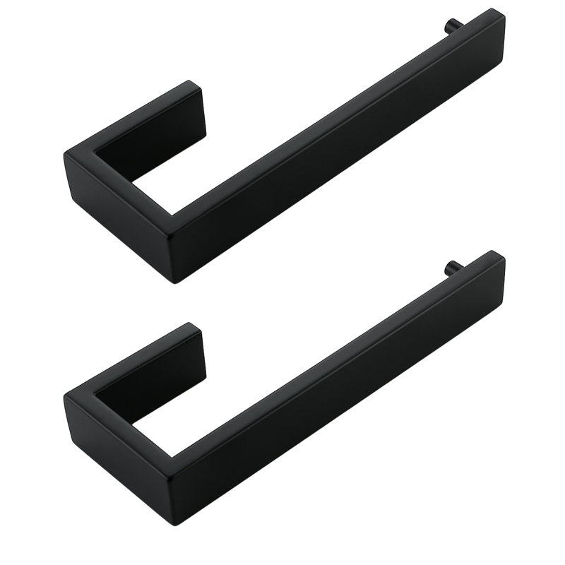 Porte-serviettes mural en acier inoxydable, Noir mat, 2