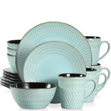 16 Piece Handmade Stoneware Dinnerware Set - Service for 4