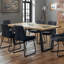 Armor Oak Solid Wood Top Metal Base Dining Table-64595438