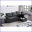Canapé modulaire en lin avec lit simple escamotable et amp; Chaise de rangement pour le salon | Gris foncé | Lin | Accoudoirs carrés-121324702