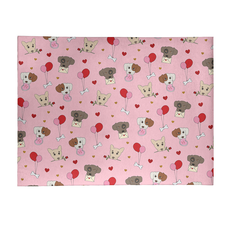 Tapis rose/rouge/gris fait main, Rectangle 9 pi x 12 pi