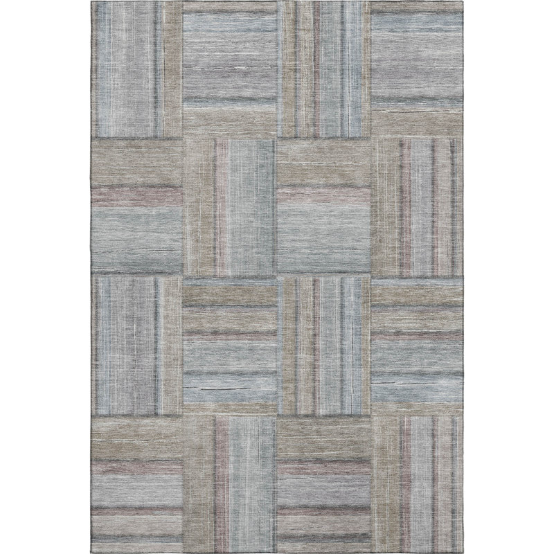 Premium Machine Washable Mayfield AMF2285 Geometric Rug, 10' x 14', Taupe