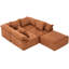 Canapé modulaire en forme de L 142 po, revêtement en chenille orange, 5 sièges et canapé modulaire orange de construction, pièce, coussins moelleux pour une ambiance relaxante-977246488