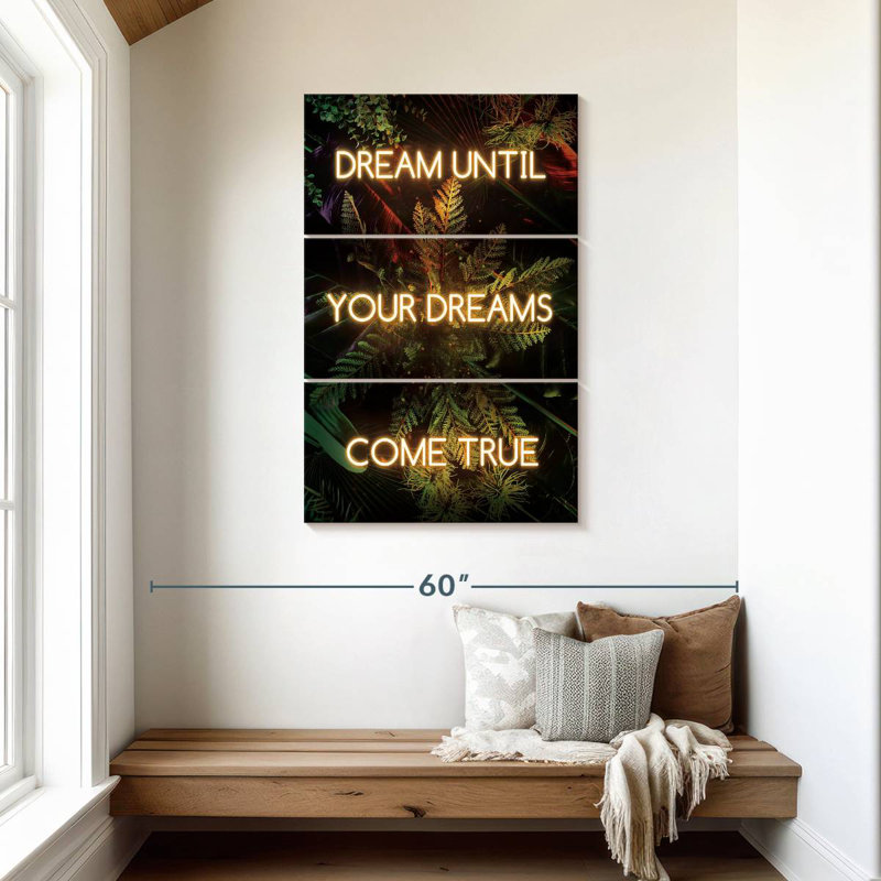 Tergel Dream jusqu'à ce que vos rêves deviennent réalité néon, H 45 po x l 28 po
