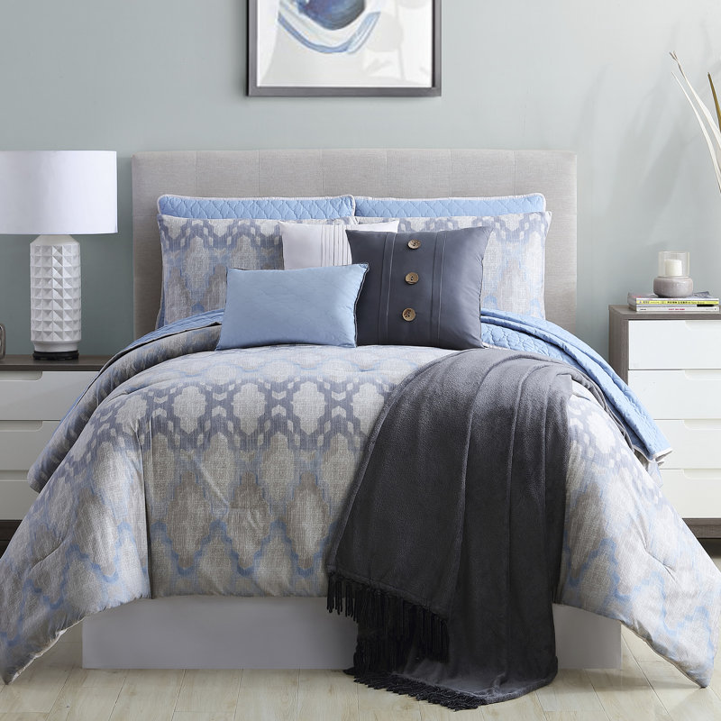 Ensemble d'édredon réversible en microfibre 10 pièces Langdon, Grand