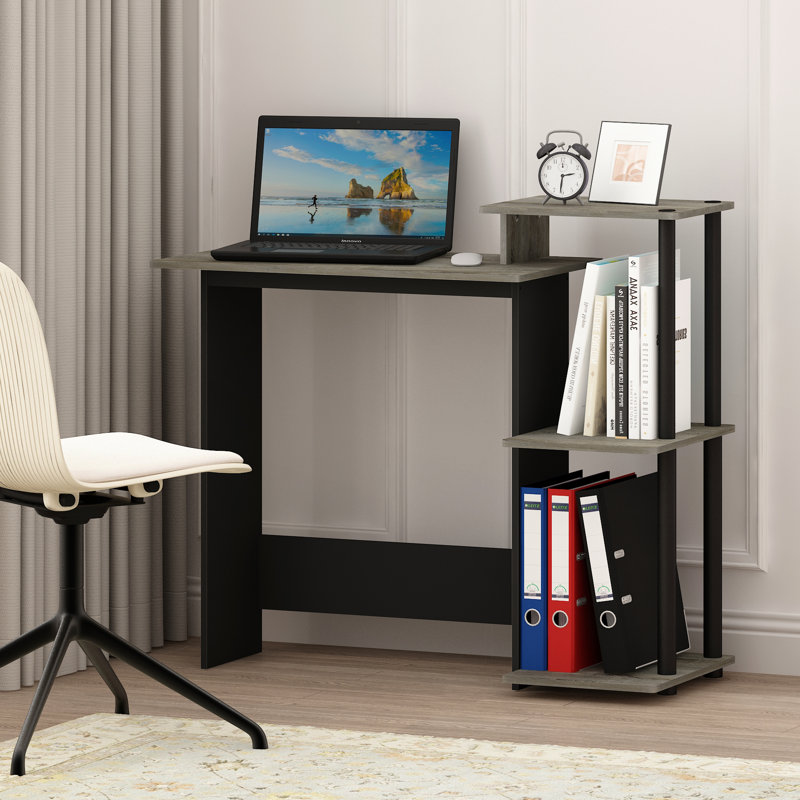 Efficient Writing Desk, French Oak/Black