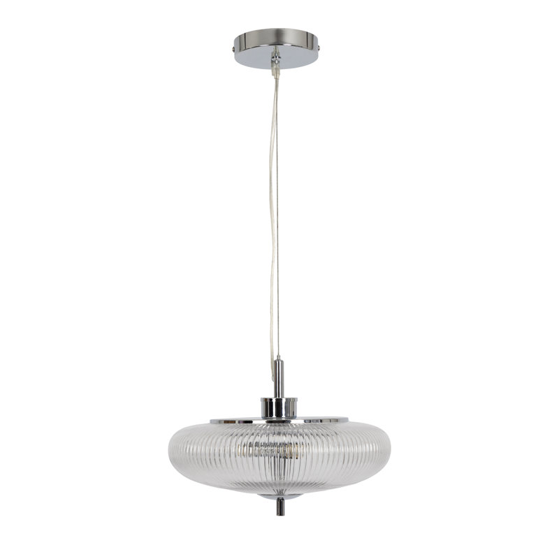 Ashwell Pendant Light with Ribbed Glass