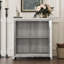 Élégant buffet avec 2 portes en miroir, gris, design creux, grain de bois 3D, pour le hall d'entrée et le décor spacieux avec tablette réglable, espaces de cuisine-628190992