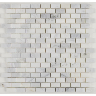 Natural Stone Marble 1/2 x 1 Brick-Joint Polished Mosaic (5 PC Per Carton) (5.00 SQFT Per Carton)